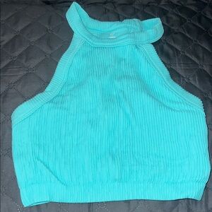 Aerie Turquoise Ribbed Women's Crop Top